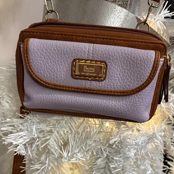 B.O.C. Born Concepts Lavender and Brown Crossbody Bag or a wristlet! - Picture 1 of 12